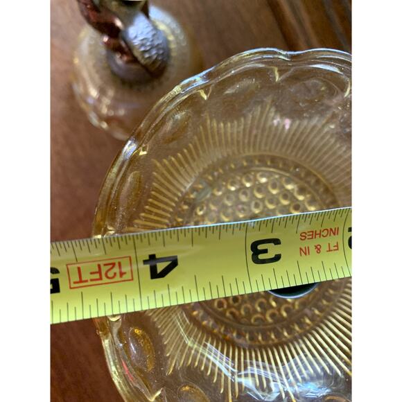 RARE Vintage Mid Century EAGLE Depression Glass & BRASS Candlesticks AMERICANA - Picture 14 of 14